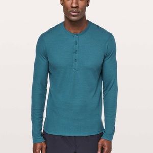 Lululemon Mens Shift Stitch Waffle Henley Shirt